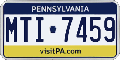 PA license plate MTI7459