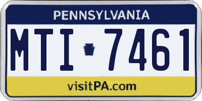 PA license plate MTI7461