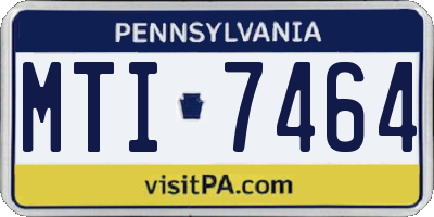 PA license plate MTI7464