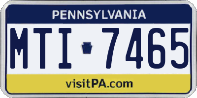 PA license plate MTI7465