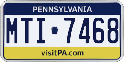 PA license plate MTI7468