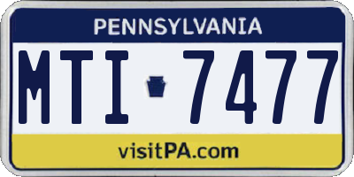 PA license plate MTI7477