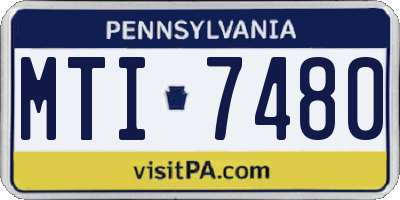 PA license plate MTI7480