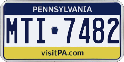 PA license plate MTI7482