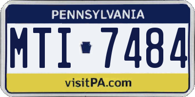 PA license plate MTI7484