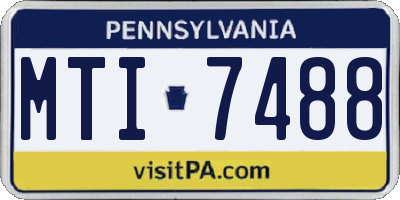 PA license plate MTI7488