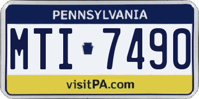 PA license plate MTI7490