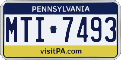 PA license plate MTI7493