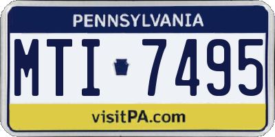 PA license plate MTI7495