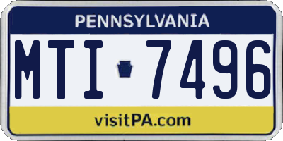 PA license plate MTI7496