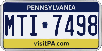 PA license plate MTI7498