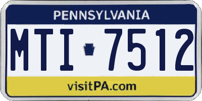 PA license plate MTI7512