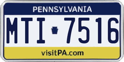PA license plate MTI7516