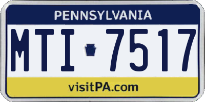 PA license plate MTI7517
