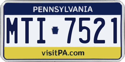 PA license plate MTI7521