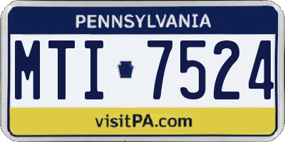 PA license plate MTI7524