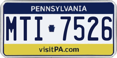PA license plate MTI7526