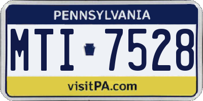PA license plate MTI7528