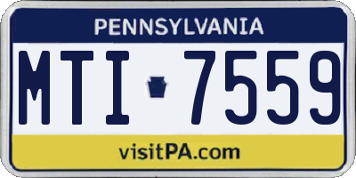 PA license plate MTI7559