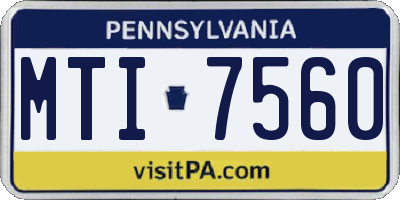 PA license plate MTI7560