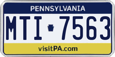 PA license plate MTI7563