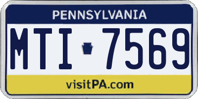 PA license plate MTI7569