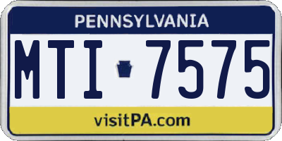PA license plate MTI7575