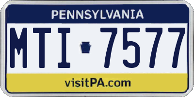 PA license plate MTI7577