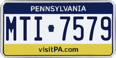 PA license plate MTI7579