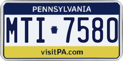 PA license plate MTI7580