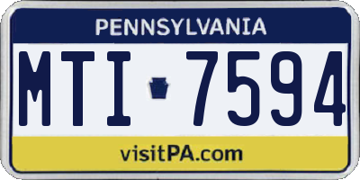 PA license plate MTI7594