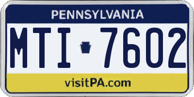 PA license plate MTI7602
