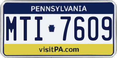 PA license plate MTI7609
