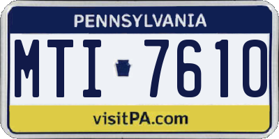 PA license plate MTI7610