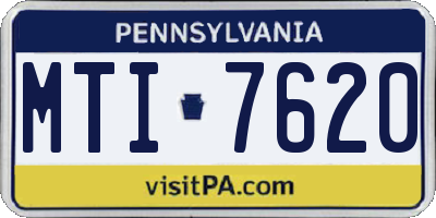 PA license plate MTI7620