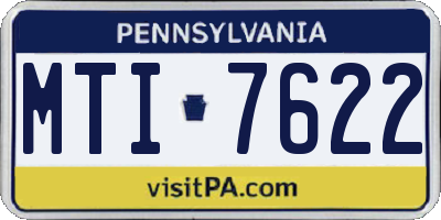 PA license plate MTI7622