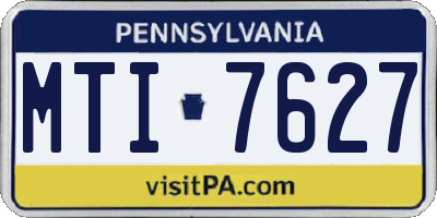 PA license plate MTI7627