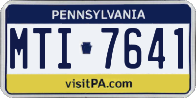 PA license plate MTI7641