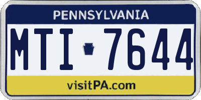 PA license plate MTI7644