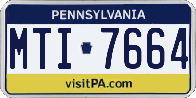 PA license plate MTI7664