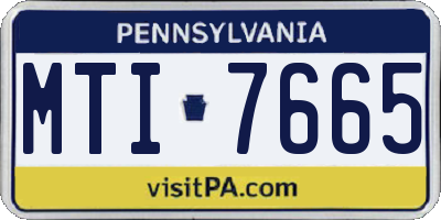 PA license plate MTI7665