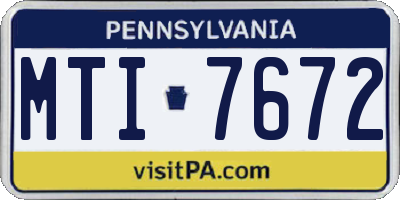 PA license plate MTI7672