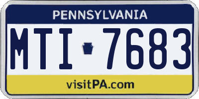 PA license plate MTI7683