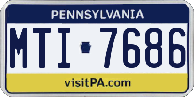 PA license plate MTI7686