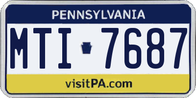 PA license plate MTI7687