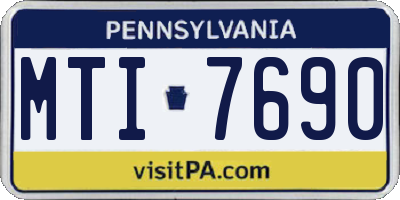 PA license plate MTI7690