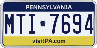 PA license plate MTI7694