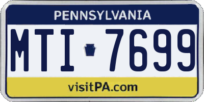 PA license plate MTI7699