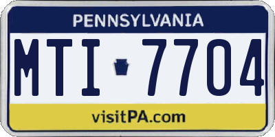 PA license plate MTI7704