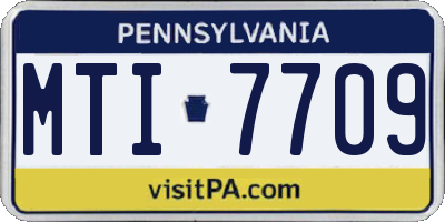 PA license plate MTI7709